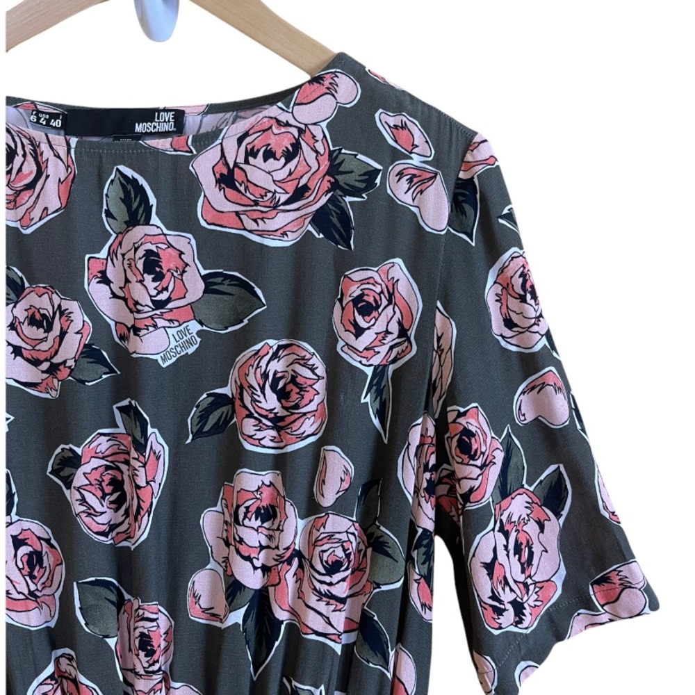 Love Moschino large rose print midi dress